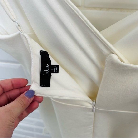 Lulus Women’s Large Sealed With a Kiss White Ruffled Bodycon Dress - Picture 10 of 14